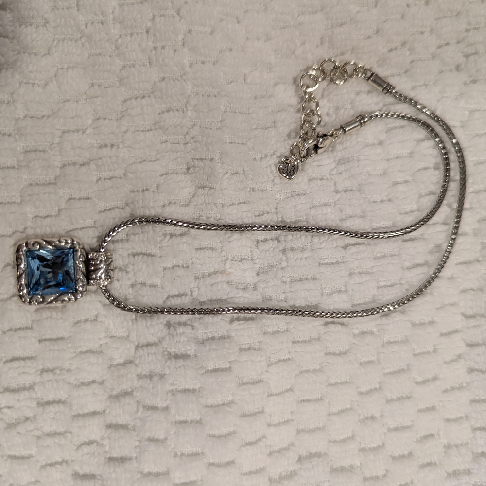 Brighton Silver Necklace with Blue Accent